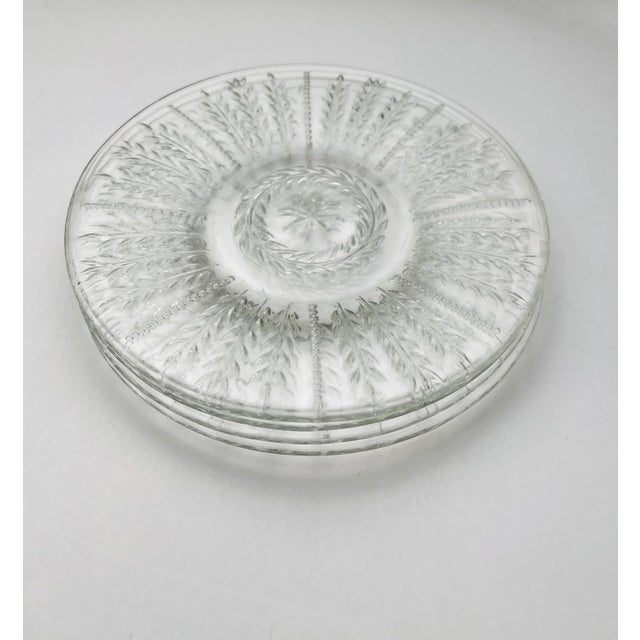 1940s Federal Glass Wheat & Star Pattern Glass Dessert Plates- Set of 4 For Sale - Image 13 of 13