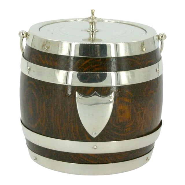 19th Century Oak/Ceramic Ice Bucket For Sale