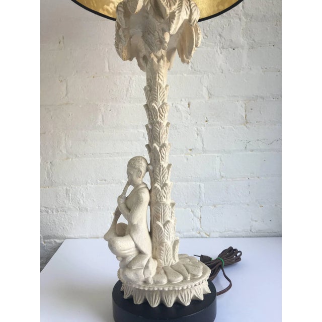 Hollywood Regency Hollywood Regency Serge Roche Style Plaster Palm Tree Lamp by Chapman For Sale - Image 3 of 7