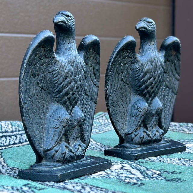 Antique Heavy Cast Iron American Eagle Bookends a Pair Chairish
