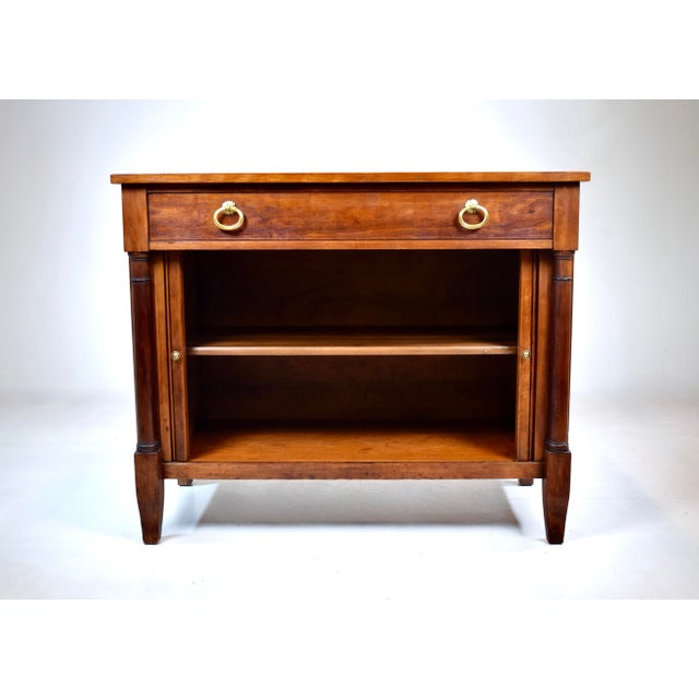 French Tambour Door French Empire Style Cherry Server Cabinet Console Table by Kindel For Sale - Image 3 of 15