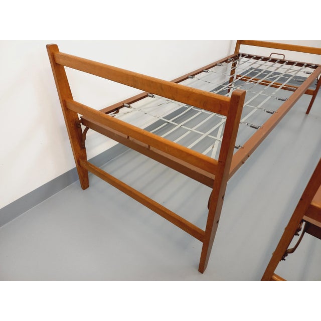 Vintage Stackable Daybeds in Oak Wood and Metal, 1960s, Set of 2 For Sale - Image 13 of 18