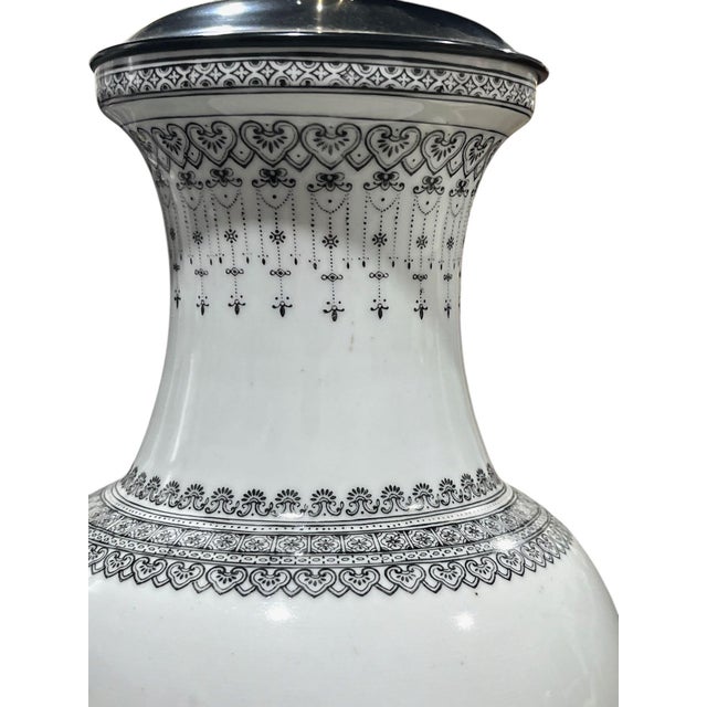 Wood Marbro Chinese Vase Lamp, Phoenix and Peonies, Mid 20th C. For Sale - Image 7 of 13