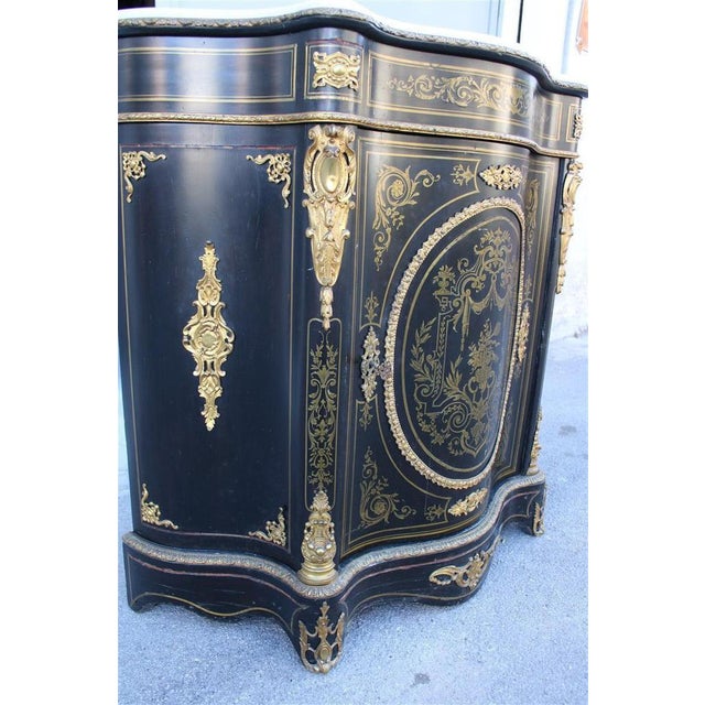 Napoleon III Black and Gilt Boulle Cabinet, 1860s For Sale - Image 4 of 18