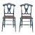 A Pair Vintage Blue Painted Design Side Chair For Sale