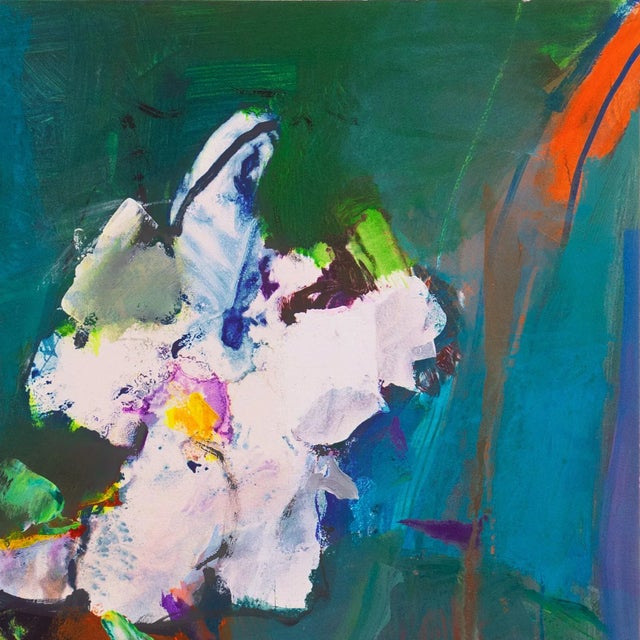 1980s 'White Iris' by John Maxon, California Post-Impressionist Landscape, San Jose State University, Mount Madonna For Sale - Image 5 of 11