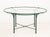 Richard Frinier for Brown Jordan "Venetian" Green Painted Cast Aluminum Glass Top Circular Table. 29.5" H x 61" Diameter....