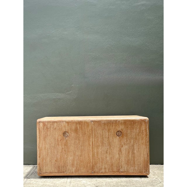Late 20th Century Vintage Minimalist Washed Wood Credenza For Sale - Image 5 of 12