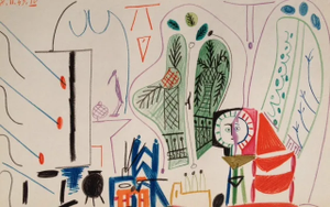 1990s Picasso Sketchbook Carnet De La Californie Print # 4 Dated 8/11/1955