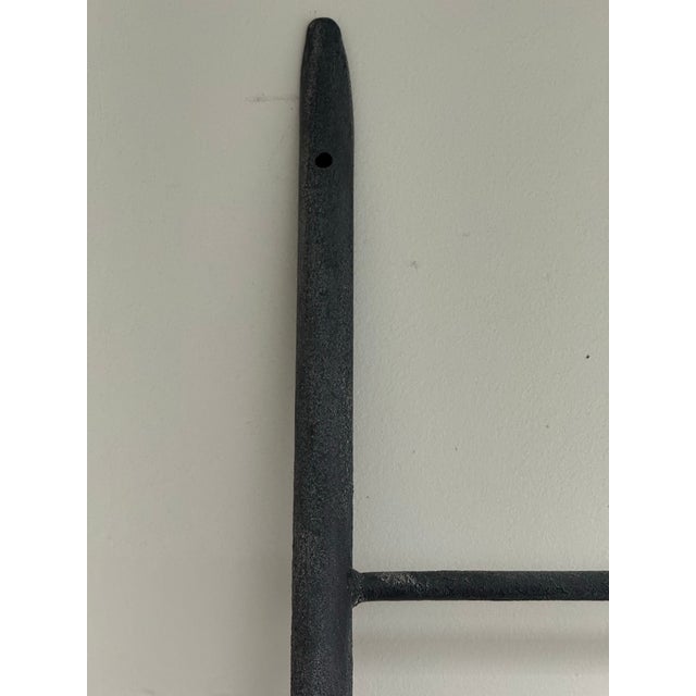 Gray Restoration Hardware Industrial Leaning Wood & Metal Shelving Unit For Sale - Image 8 of 12