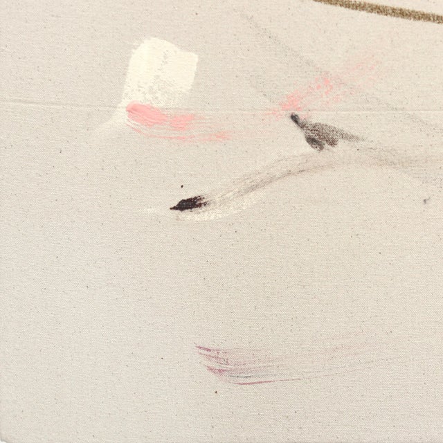 Paper Thin - Large Minimalist Abstract Painting on Natural Canvas Original Artwork by Taylour Martin For Sale - Image 4 of 9