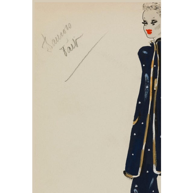 Not Yet Made - Made To Order Vintage French Fashion Art Print – Art Deco Woman in Navy, 18" X 24" For Sale - Image 5 of 9