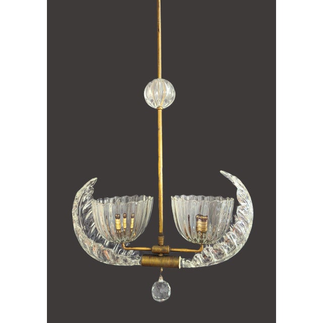 Murano Glass Pendant Lamp from Barovier & Toso, Italy, 1940s For Sale - Image 10 of 12