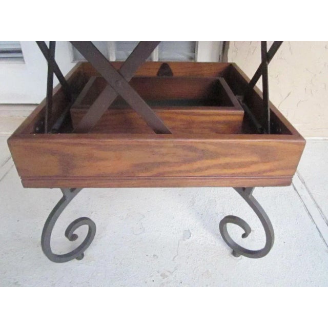 1970s 1970s Vintage Octagonal Dark Color Wood Coffee Table With Storage Underneath For Sale - Image 5 of 12
