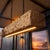 Mid-Century Modern Reclaimed Oak Beam Chandelier | Rustic Farmhouse Pendant Light, Integrated Led Fixture For Sale - Image 3 of 7
