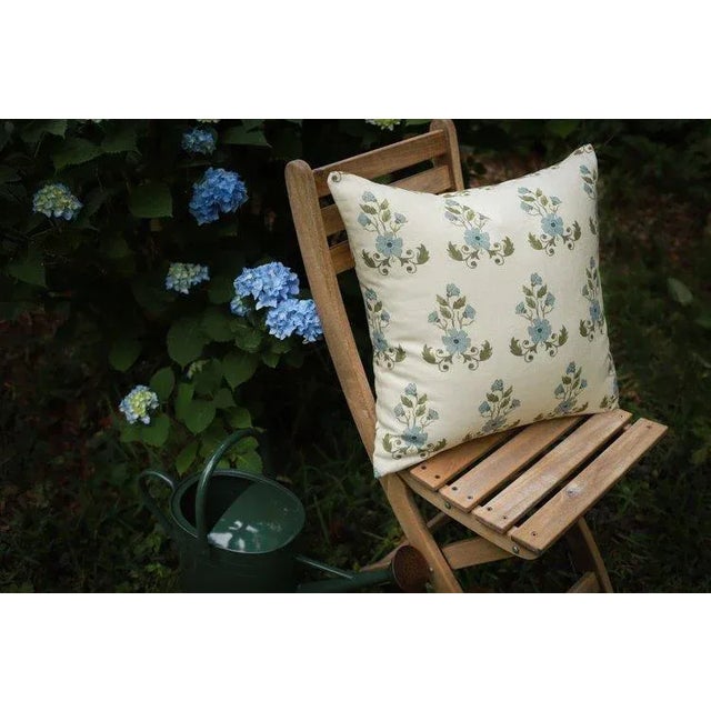 Lauren Servati Textiles, Unfading Flower // Bluebell 22"x22" pillow Double-sided throw pillow with a knife edge finish....