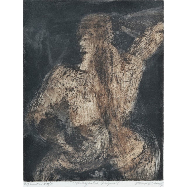 Figurative "Majestic Figure" - Abstract Figurative Aquatint by Lenore Simone For Sale - Image 3 of 3