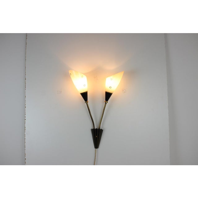 Mid-Century Brass & Glass Wall Lamp, 1960s For Sale - Image 12 of 17