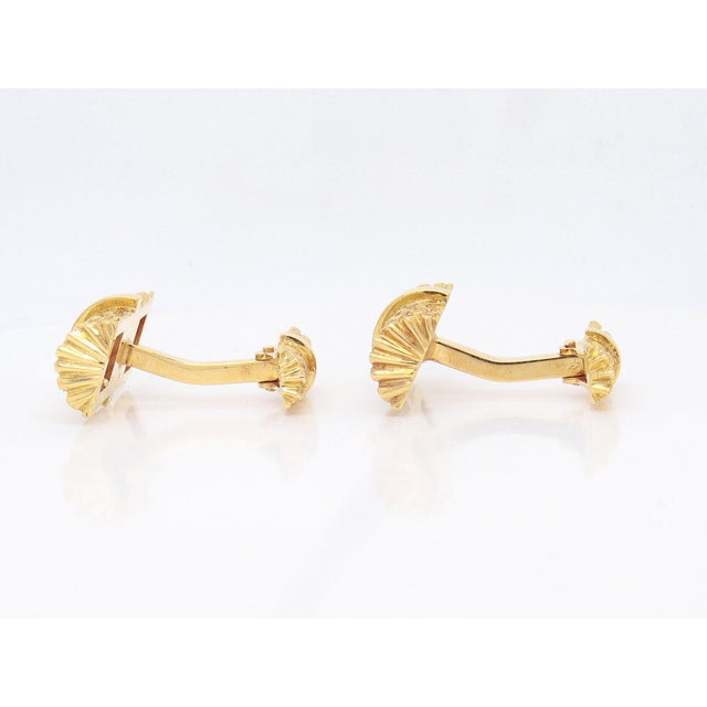 1990s Vintage Tiffany & Co. 18k Gold & Diamond Cufflink Dress Set For Sale - Image 5 of 10