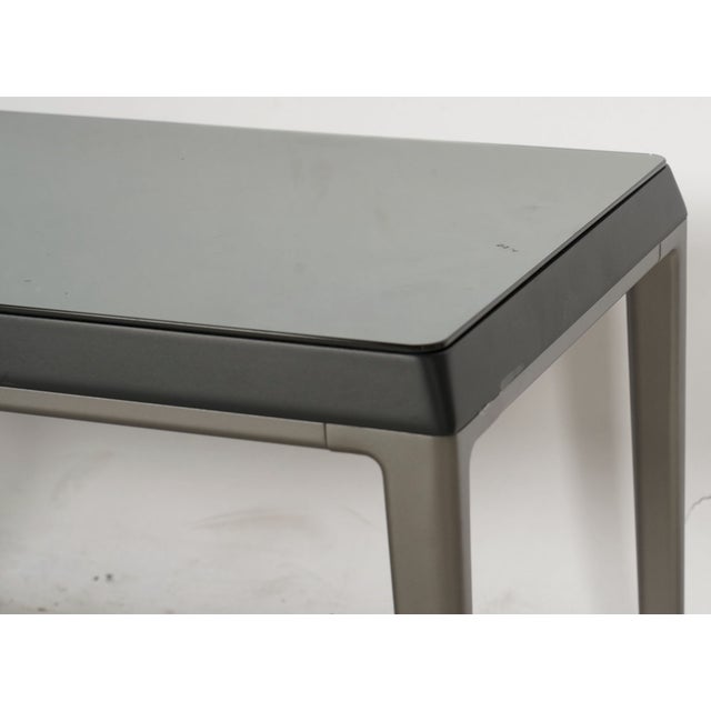 Contemporary Late 20th Century B&b Italia Contemporary Metal & Glass Cocktail Table Signed, 16 X 32 1/4 X 15 1/2 In. For Sale - Image 3 of 10