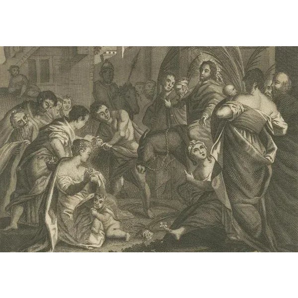 Paper Three Biblical Engravings, 1735, Paper, Set of 3 For Sale - Image 7 of 10