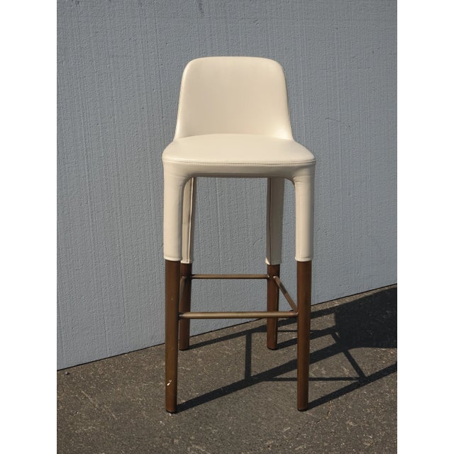 2000 - 2009 Pedrali Tan Leather Contemporary Bar Stool For Sale - Image 5 of 12