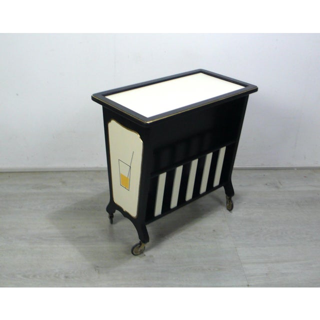 Black German Side Table with Minibar, 1950s For Sale - Image 8 of 8