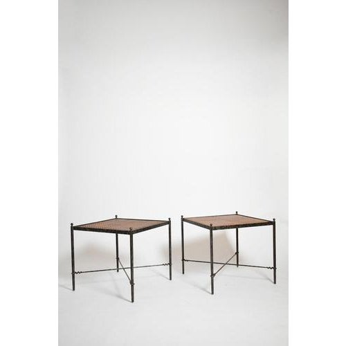 Wrought Iron and Wicker Side Tables, 1970s, Set of 2 For Sale - Image 6 of 6