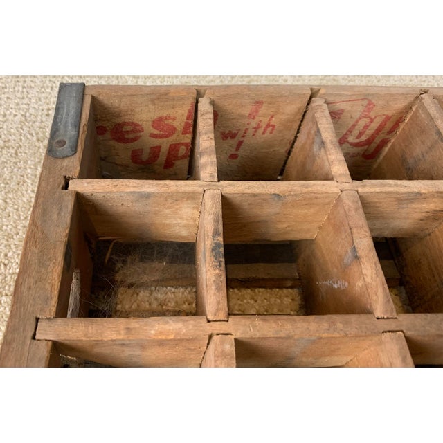 Brown Vintage 7-Up Wooden Bottle Crate For Sale - Image 8 of 8