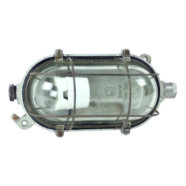 Industrial Wall Lamp in Steel, Czechoslovakia, 1950s For Sale