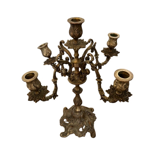 Rococo Pair of Mid-Nineteenth Century Bronze Rococo Candelabras For Sale - Image 3 of 11