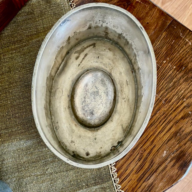 Metal Antique Silver Plate Cover - Antique Buffalo Athletic Club Cloche For Sale - Image 7 of 10