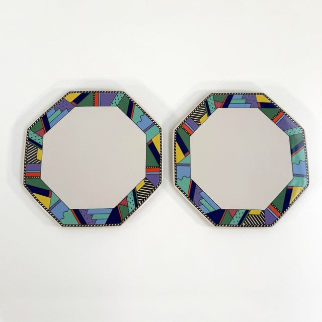 Ceramic Metropol Cheese Plates by Barbara Brenner for Rosenthal, 1990s, Set of 2 For Sale - Image 7 of 7