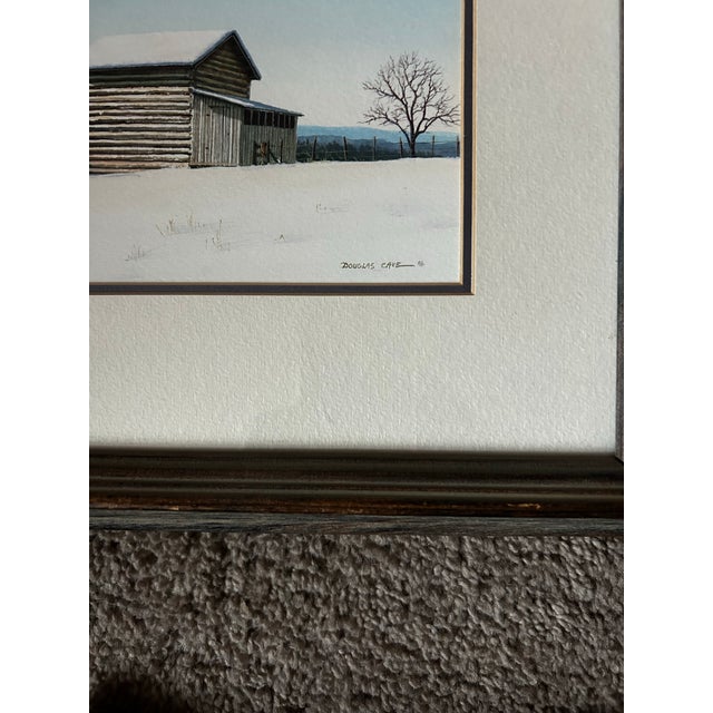 Farmhouse Original Realistic Framed Landscape Watercolor of Farmhouse by Douglas Cave For Sale - Image 3 of 6
