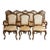 Set of 12 Karges Louis XV Carved Dining Chairs in Napoleonic Bee Silk, 1960's For Sale