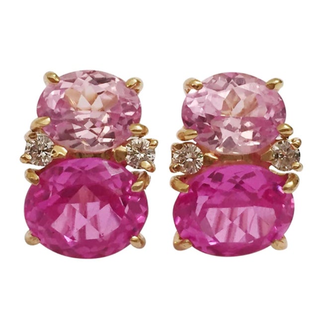 Metal Christina Addison Medium Gum Drop Earrings With Peridot and Iolite and Diamonds For Sale - Image 7 of 12