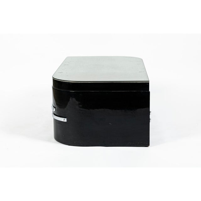 1930s Art Deco Coffee Table in Black Lacquer and Metal Leaf, Circa 1935 For Sale - Image 5 of 14