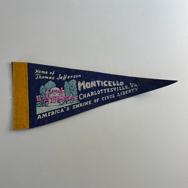1970s Vintage 1970s Miniature Monticello Banner For Sale - Image 5 of 5