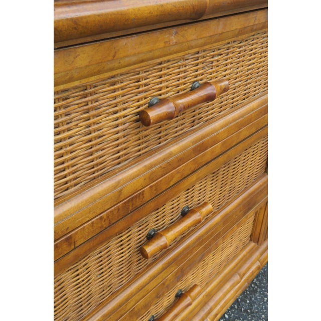 American of Martinsville Hollywood Regency Bamboo Long Sideboard Dresser 6121 For Sale - Image 13 of 16