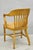 Early 20th Century Traditional Antique Solid Golden Oak Wood Office Library Bankers Arm Chair For Sale - Image 12 of 16