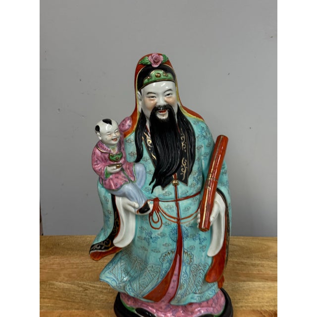 Chinese Ceramic Star God Fu Xing For Sale - Image 11 of 12
