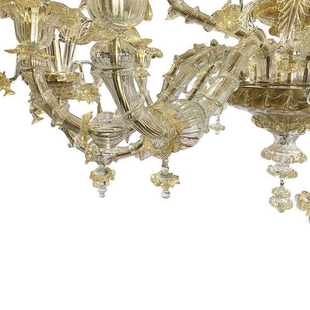 Boat Chandelier in Gold Crystal Murano Glass, 1950s For Sale - Image 4 of 10