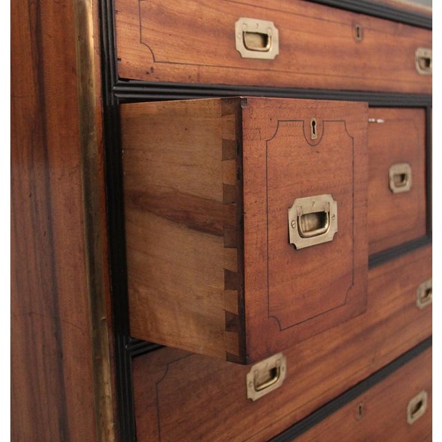 Antique Camphor Wood Secretaire Military Chest, 1840 For Sale - Image 4 of 14