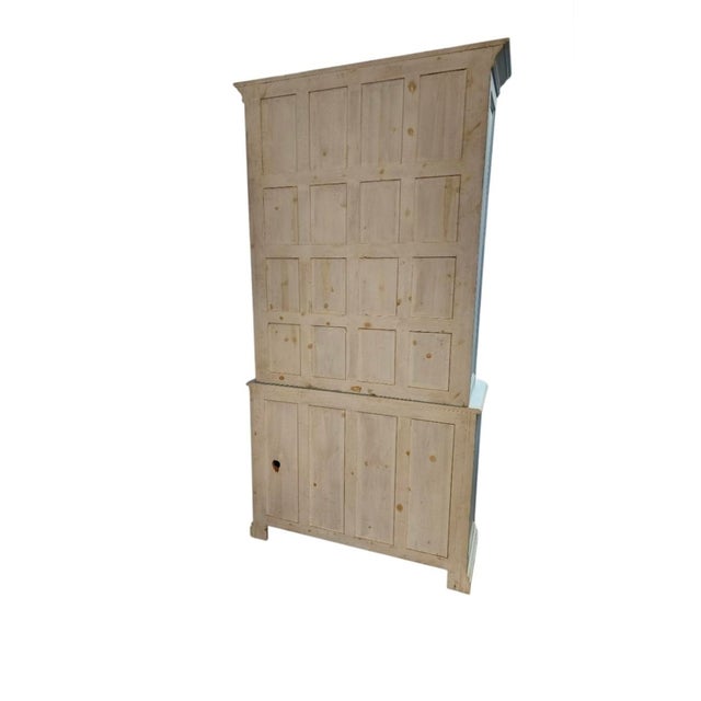 Mid 20th Century Swedish Rococo Style Painted Vitrine/Display Cabinet With Molded Bonnet Top For Sale - Image 4 of 16