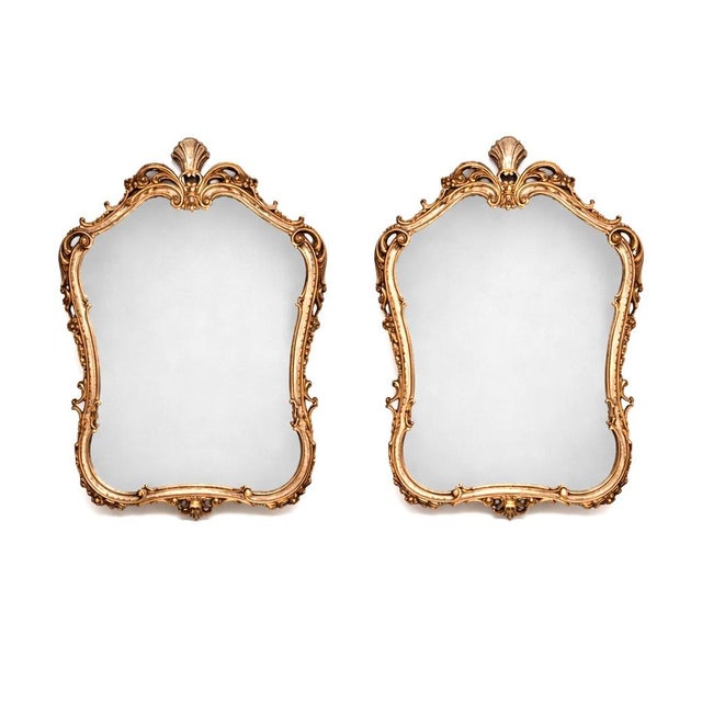 French Rococo Gilt Wood Mirrors, 1950s, Set of 2 For Sale - Image 12 of 12