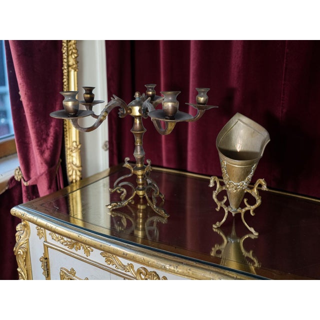 Louis XV Candlestick and Vase, 1920s, Set of 2 For Sale - Image 4 of 11