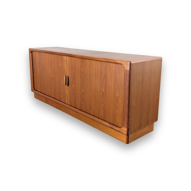 Wood Mid-Century Danish Teak Credenza with Roller Doors from Dyrlund, 1960s For Sale - Image 7 of 12