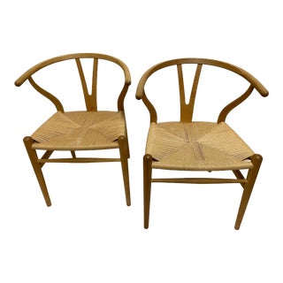 Hans Wegner Wishbone Chairs - a Pair For Sale