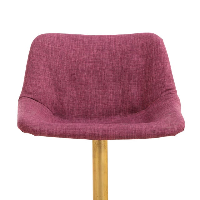 1960s Set of Five Rotating Bronze Bar Stools With Upholstered Seats, C. 1960 For Sale - Image 5 of 8