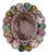Victorian Inspired 128.4 Ct Ruby & Amethyst Cocktail Ring With Multicolor Tourmaline, Size 7.5 For Sale